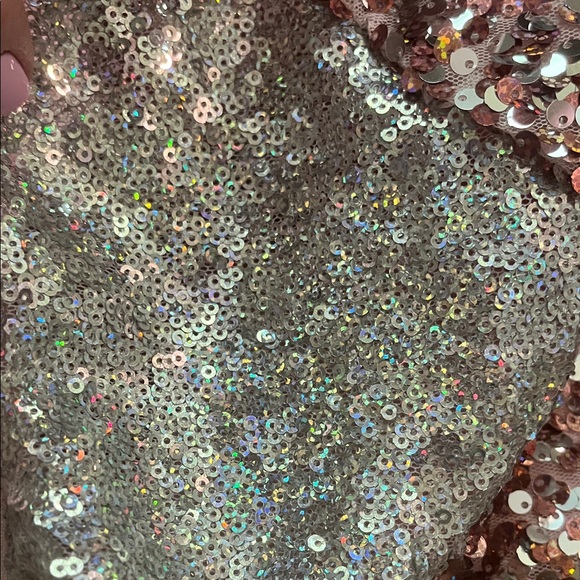 Weissman Pink Sequin Dance Costume with feathers size Adult Small - Picture 11 of 11